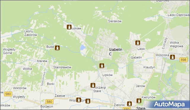 mapa Hornówek gmina Izabelin, Hornówek gmina Izabelin na mapie Targeo