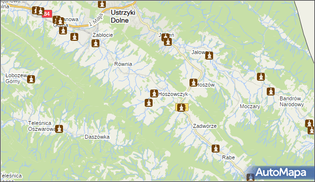 mapa Hoszowczyk, Hoszowczyk na mapie Targeo