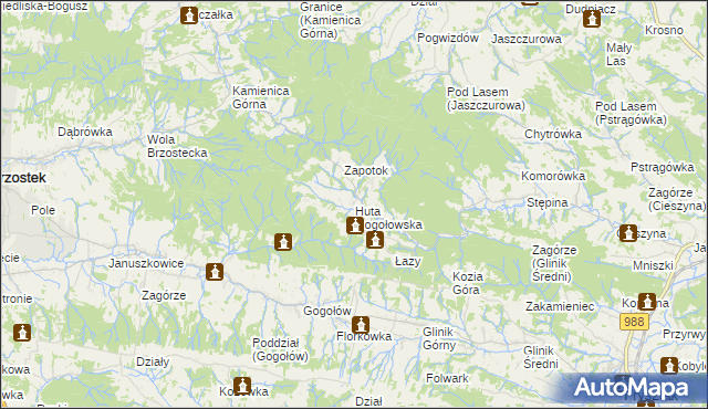 mapa Huta Gogołowska, Huta Gogołowska na mapie Targeo