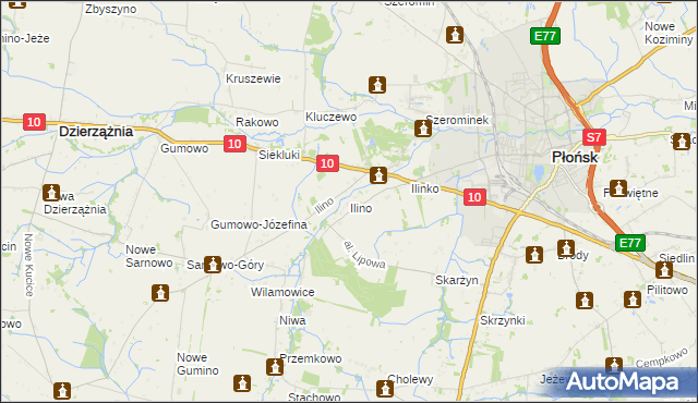 mapa Ilino, Ilino na mapie Targeo