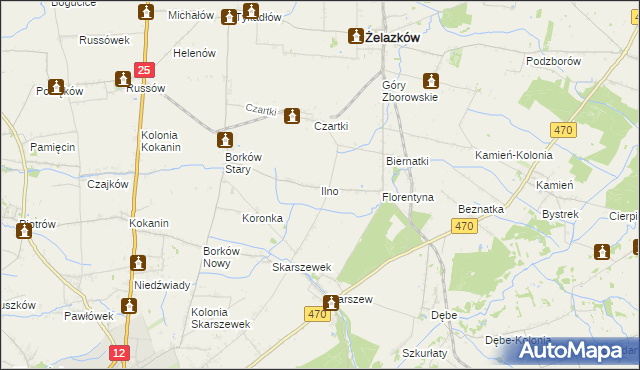 mapa Ilno, Ilno na mapie Targeo