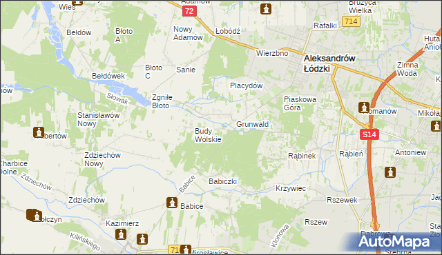 mapa Izabelin gmina Aleksandrów Łódzki, Izabelin gmina Aleksandrów Łódzki na mapie Targeo