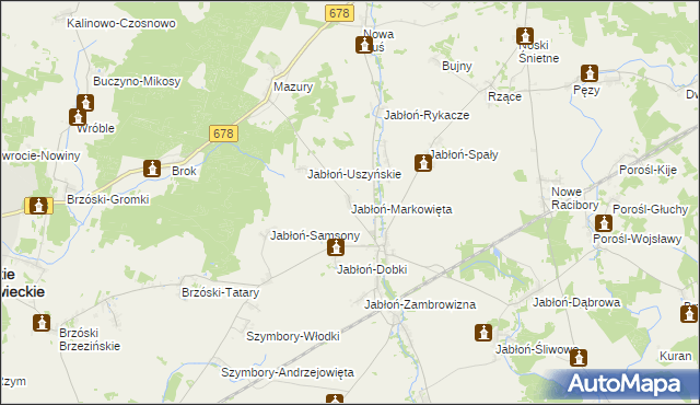 mapa Jabłoń-Markowięta, Jabłoń-Markowięta na mapie Targeo