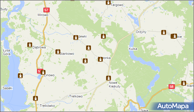 mapa Jabłonka gmina Dźwierzuty, Jabłonka gmina Dźwierzuty na mapie Targeo
