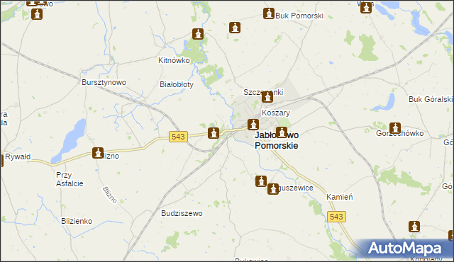 mapa Jabłonowo-Zamek, Jabłonowo-Zamek na mapie Targeo