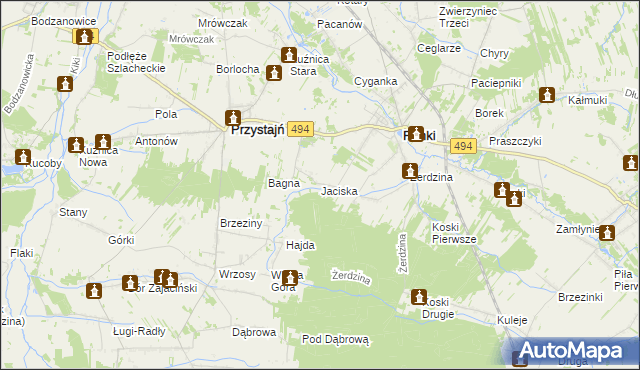 mapa Jaciska, Jaciska na mapie Targeo