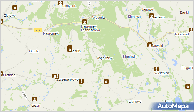 mapa Jagodziny, Jagodziny na mapie Targeo