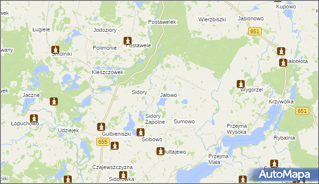 mapa Jałowo gmina Rutka-Tartak, Jałowo gmina Rutka-Tartak na mapie Targeo