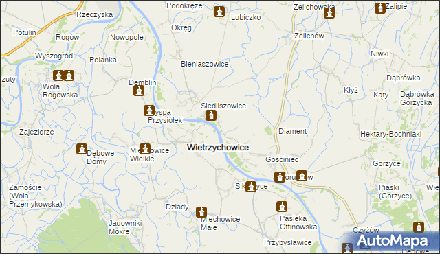 mapa Janikowice gmina Żabno, Janikowice gmina Żabno na mapie Targeo