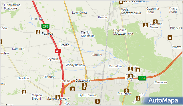 mapa Jarosty, Jarosty na mapie Targeo