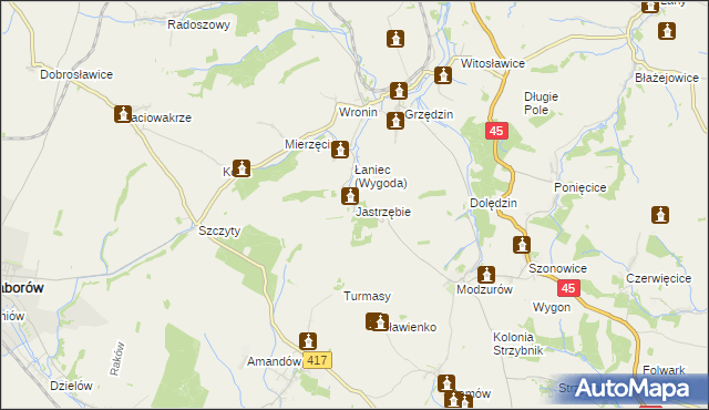 mapa Jastrzębie gmina Rudnik, Jastrzębie gmina Rudnik na mapie Targeo