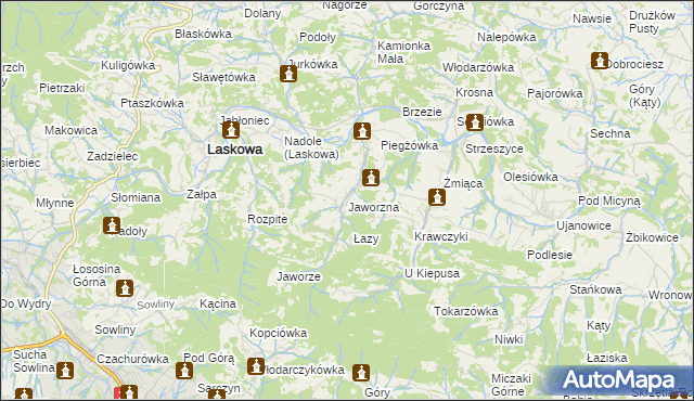 mapa Jaworzna, Jaworzna na mapie Targeo