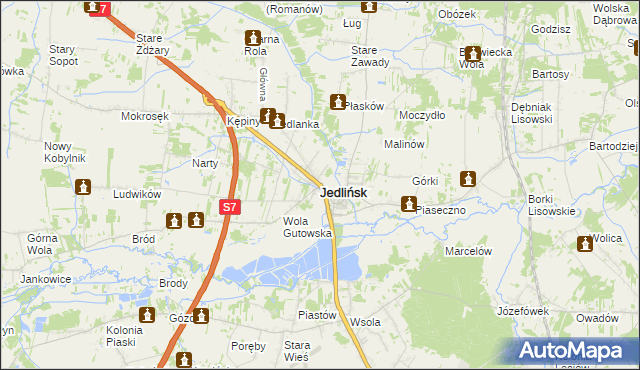 mapa Jedlińsk, Jedlińsk na mapie Targeo