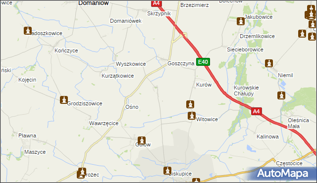 mapa Jędrzychowice gmina Wiązów, Jędrzychowice gmina Wiązów na mapie Targeo