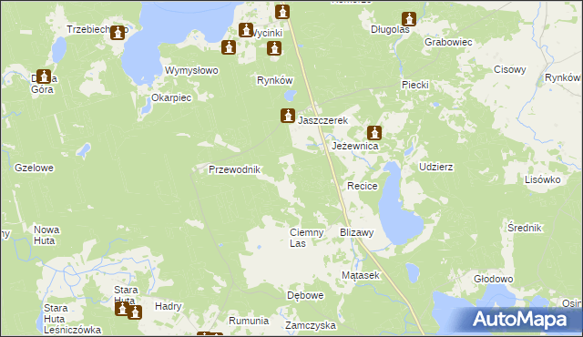 mapa Jeżewnica gmina Warlubie, Jeżewnica gmina Warlubie na mapie Targeo