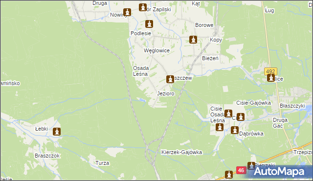 mapa Jezioro gmina Wręczyca Wielka, Jezioro gmina Wręczyca Wielka na mapie Targeo