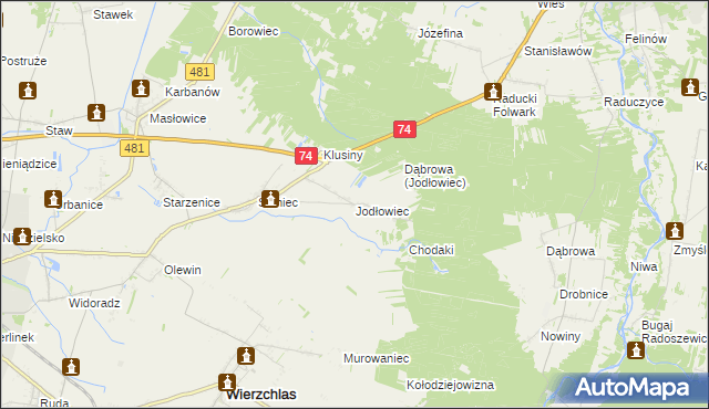 mapa Jodłowiec, Jodłowiec na mapie Targeo