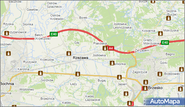 mapa Jodłówka gmina Rzezawa, Jodłówka gmina Rzezawa na mapie Targeo