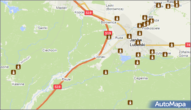 mapa Jonaki, Jonaki na mapie Targeo