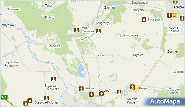 mapa Józefów gmina Krasnystaw, Józefów gmina Krasnystaw na mapie Targeo