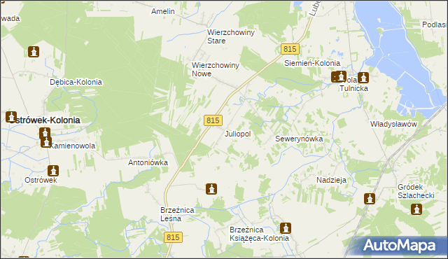 mapa Juliopol gmina Siemień, Juliopol gmina Siemień na mapie Targeo