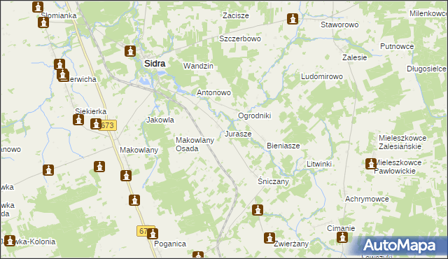 mapa Jurasze, Jurasze na mapie Targeo