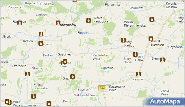 mapa Kadłubska Wola, Kadłubska Wola na mapie Targeo