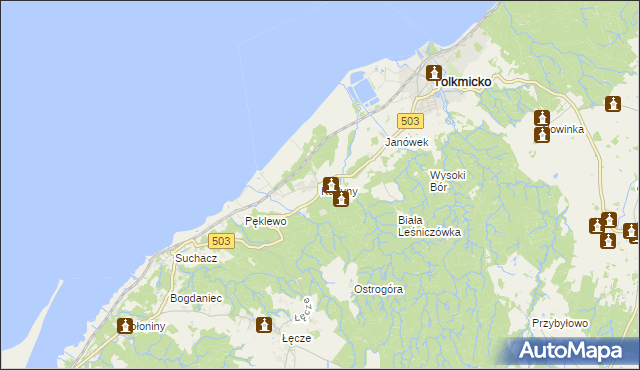 mapa Kadyny, Kadyny na mapie Targeo