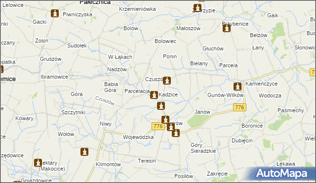 mapa Kadzice, Kadzice na mapie Targeo