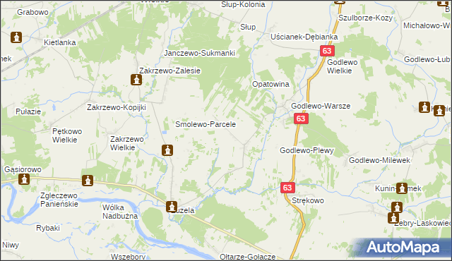 mapa Kałęczyn gmina Nur, Kałęczyn gmina Nur na mapie Targeo