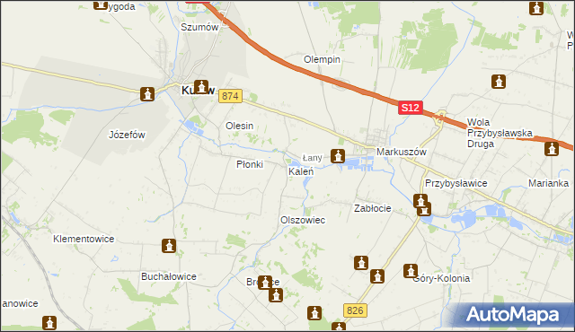 mapa Kaleń gmina Markuszów, Kaleń gmina Markuszów na mapie Targeo