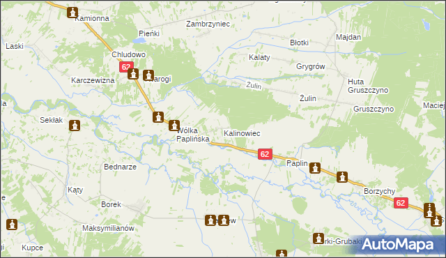 mapa Kalinowiec gmina Łochów, Kalinowiec gmina Łochów na mapie Targeo