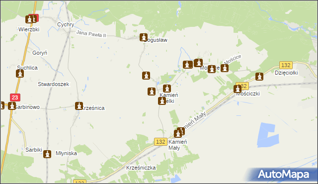 mapa Kamień Wielki, Kamień Wielki na mapie Targeo