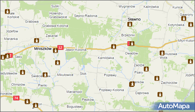 mapa Kamilówka, Kamilówka na mapie Targeo