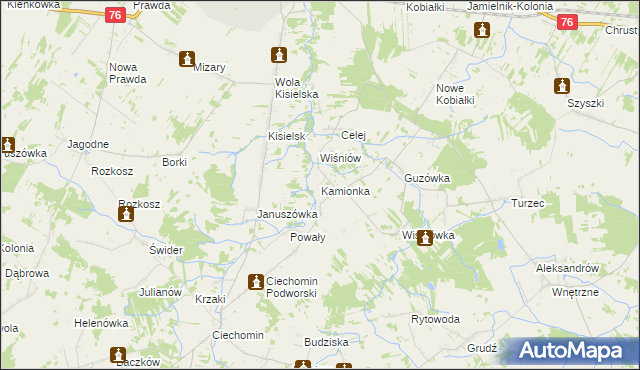 mapa Kamionka gmina Stoczek Łukowski, Kamionka gmina Stoczek Łukowski na mapie Targeo
