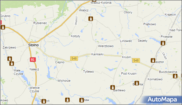 mapa Kamlarki, Kamlarki na mapie Targeo