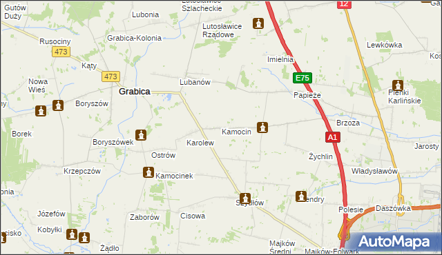 mapa Kamocin, Kamocin na mapie Targeo