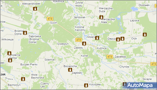 mapa Karczmy, Karczmy na mapie Targeo