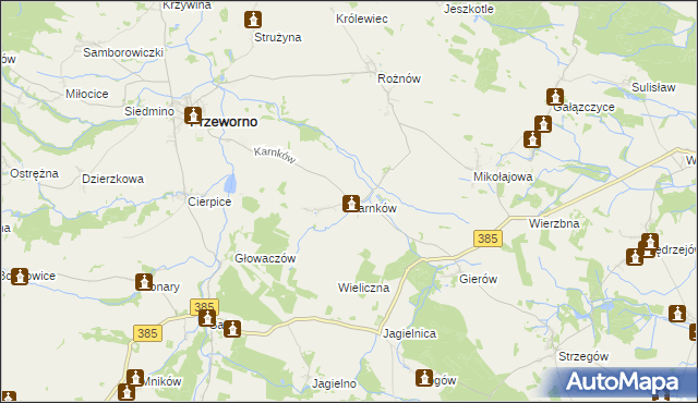 mapa Karnków gmina Przeworno, Karnków gmina Przeworno na mapie Targeo