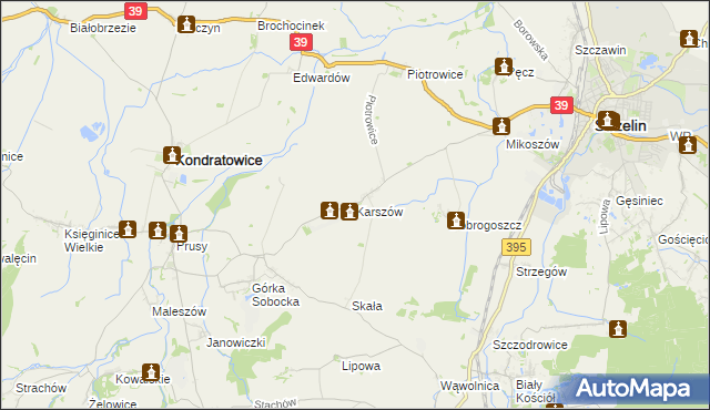 mapa Karszów, Karszów na mapie Targeo
