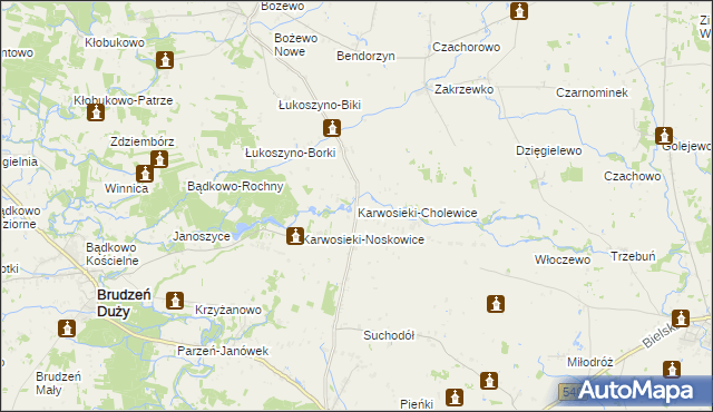 mapa Karwosieki-Cholewice, Karwosieki-Cholewice na mapie Targeo