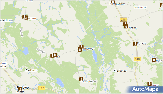 mapa Karwowo gmina Łobez, Karwowo gmina Łobez na mapie Targeo