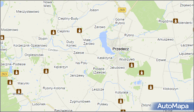 mapa Katarzyna gmina Przedecz, Katarzyna gmina Przedecz na mapie Targeo