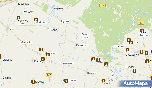 mapa Kawęczyn gmina Gniewkowo, Kawęczyn gmina Gniewkowo na mapie Targeo