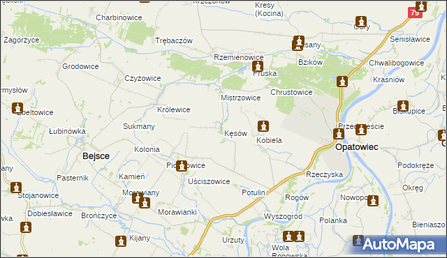 mapa Kęsów, Kęsów na mapie Targeo