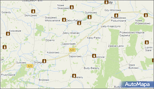 mapa Kęsy-Wypychy, Kęsy-Wypychy na mapie Targeo