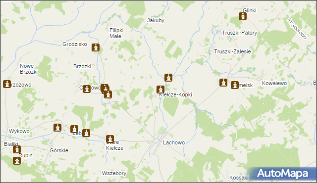 mapa Kiełcze-Kopki, Kiełcze-Kopki na mapie Targeo