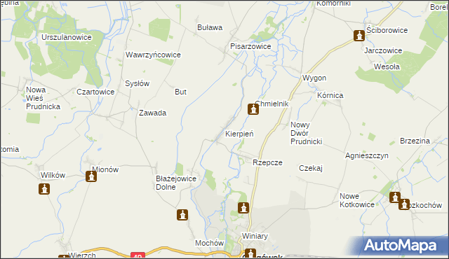 mapa Kierpień, Kierpień na mapie Targeo