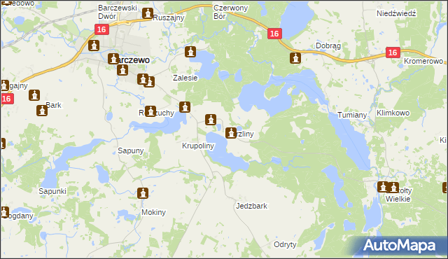 mapa Kierzliny, Kierzliny na mapie Targeo