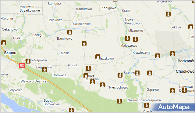 mapa Kłaczkowo, Kłaczkowo na mapie Targeo